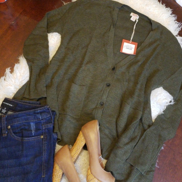 Mossimo Supply Co. Sweaters - Oversized Olive Green Cardigan